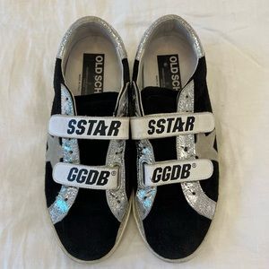 Golden Goose Velcro Old School black suede silver sz 40